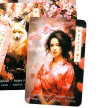 1pc Sakura Lenormand, Japanese Cherry Blossom Renowned&Afternoon Tea Intuition Card, Traditional System Linomantaro Brand, Pocket Size, Party Fortune Telling Game, Divination Cards, Board Game, Card Game, Fortune TellingCards, Interactive Game, Party Game - Sakura Lenormand - View 2