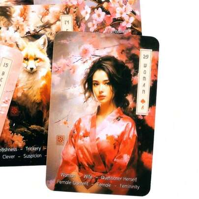 1 Peça Sakura Lenormand, Cartão de Intuição de Chá da Tarde e Famoso Flor de Cerejeira Japonesa, Sistema Tradicional Marca Linomantaro, Tamanho de Bolso, Jogo de Adivinhação de Festa, Cartas de Adivinhação, Jogo de Tabuleiro, Jogo de Cartas, Cartas de Adivinhação, Jogo Interativo, Jogo de Festa