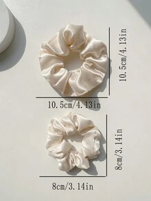 1-10个装女士纯色发圈，柔软缎面发绳，弹性发圈，百搭优雅，适合日常佩戴，可扎马尾辫，发饰，弹性发带，家居美发配饰 - 彩色 - 查看 4