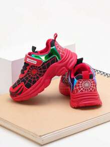 1 par de zapatos deportivos casuales y versátiles con suela blanda antideslizante y cierre de gancho y bucle para niños y niñas, adecuados para primavera y otoño