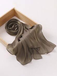 FADZOYLE 1 pièce Écharpe de couleur unie, texture satinée lisse et brillante, froissée, châle, enveloppe, hijab long et doux, peut être utilisé comme foulard/bandeau/couvre-plage d'été/sarong/accessoire pour cheveux, convient pour les occasions quotidiennes, les voyages, les mariages, les fêtes, les mariées, les vacances, la prière et le pèlerinage - foulard - Voir 15