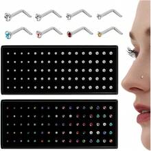 Milacolato Nose Rings Studs For Women Men - Straight Or L Shaped Surgical Stainless Steel Small Nose Studs Pin - Hypoallergenic 20G 22G Tiny Nose Piercing Jewelry 1.5/2/2.5/3 Mm CZ - 彩色 - 查看 16