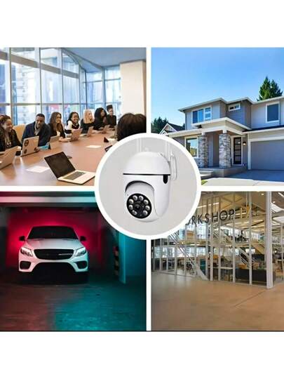 1pc/ 1080P HD Security Camera, Wireless WiFi Connection, App Control, Motion Audio Alert, Night Vision, Wand Mounted, Indoor/Outdoor Home Security, Spotlight Siren, USB Powered view 6