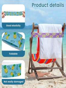 5 correas elásticas para sillas de playa, con estampados tropicales vibrantes - accesorios para piscina, vacaciones, verano - diseño ligero y portátil
