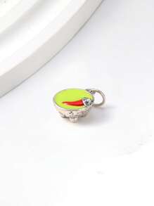 1pc Simple Unique 925 Sterling Silver Enamelled Guacamole Charm DIY Women Fine Jewelry Gift