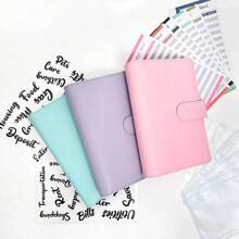 A Macaron Loose Leaf Notebook With Zipper Storage, Notebook, Savings Bill Storage Bag, Equipped With 6 Cash Envelopes, Used For Students To Store Stationery Such As Pens, Rulers, Home Storage Cards, Documents, Office Storage Receipts, School Supplies,Back To School