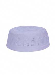 1pc Unisex Knit Beanie Hat, Islamic Kufi Cap, Minimalist Breathable Muslim Taqiyah, Suitable For Celebration, Casual Wear, Arabic Prayer Cap, Festival Gift