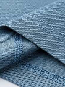 CAMEL CROWN 男士夏季透气短袖 Polo 衫 - 霧霾藍 - 查看 3