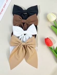 10 chiếc kẹp tóc nơ màu ngẫu nhiên, kẹp tóc nơ đuôi dài mềm mại thanh lịch, phụ kiện tóc cổ điển sang trọng dành cho nữ, kẹp tóc kim loại lụa, phụ kiện tóc trang nhã, phù hợp cho tiệc bãi biển, đám cưới, trang phục mùa thu/hè, sử dụng hàng ngày, bộ quà tặng ngày Valentine, kẹp càng dẹt, kẹp tóc, phụ kiện đội đầu, ghim cài tóc - Nhiều màu - Xem 8