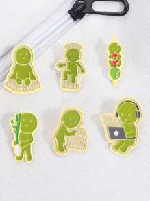 6 piezas Pines de esmalte lindos con broches de dibujos animados de animales, pines de solapa, insignias para mochila, accesorios de disfraces, joyería de moda, regalos