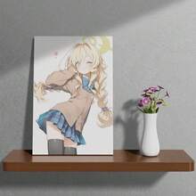 1 Pc Canvas Painting,Anime Girl, Long Blonde Hair, Pigtails, School Uniform, Blue Skirt, Wall Art, Different Sizes ,Wood Framed Painting (1) Thickness 2.5 Cm/ 1 Inch-Home Decoration For All Occasions,Ideal New Year, Valentine's Day,Thanksgiving,Easter,Christmas Gift,Room Decoration Aesthetic,Wall Decoration Art,Perfect Gift,Autumn And Winter Wall Decoration,Living Room Decoration, Bedroom Decoration, Kitchen Decoration, Entry Decoration, Bathroom Decoration, Direct Wall Painting, High Quality Wall Painting Poster,Modern Home Decoration Stretched And Framed Ready To Hang - Black - View 9
