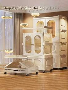 Tủ quần áo trẻ em và người lớn 1/2/3/4/5 lớp không cần lắp đặt, Tủ đựng quần áo Simplet, Tủ đựng đồ gấp bằng nhựa - Nhiều màu - Xem 2