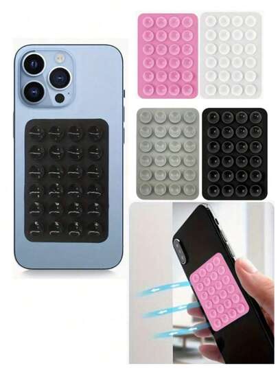 3 件 - 硅胶吸盘手机支架，配备 28 个独立非粘性吸盘，可重复使用的双面底座，超粘硅胶吸盘，用于固定手机并防止其掉落，适用于视频录制、自拍、化妆、健身、淋浴、汽车和厨房等各种场景，