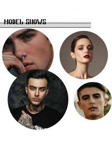 Milacolato 16G-6G Septum Pincher Tapers Rings Acrylic Stainless Steel Internally Threaded Spike Horseshoe Barbells Septum Pincher Nose Ear Cartilage Stretching Kit For Women Men - Nhiều màu - Xem 4