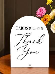 1pc 2D Flat Elegant Acrylic Arch Sign With "Cards & Gifts" And "Thank You" Message - Multipurpose For Wedding, Party, Home Decor, Welcome Table, Events, Gift Display, Wedding Decor | Graceful Script Design |, Wedding Decor