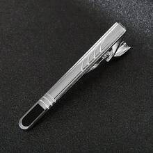 1 pieza Pinza de corbata formal plateada para hombre, barra de corbata de moda adecuada para corbata regular, corbata de boda, corbata de negocios, accesorio de moda para hombre - Plateado - Ver 8