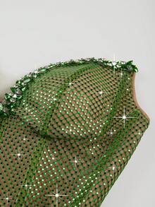 Elisanya Astony One 新款女士露肩优雅大气晚礼服连衣裙 - 綠色 - 查看 5