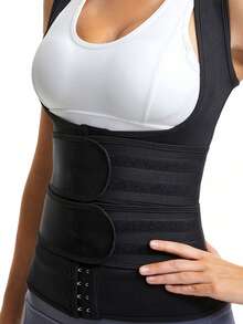 1 szt. Damski sportowy pas modelujący ciało pocenie regulowany pas w talii zapinany na guziki odzież modelująca ciało obcisły pas gorset pałacowy pas brzuszny modelujący ciało