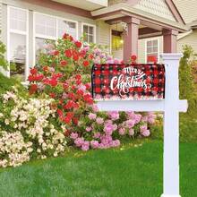 New Merry Christmas Mailbox Cover Magnetic Standard 21" X 18", Winter Snowflake Drative Christmas Large Mailbox Wraps Post Letter Box Covers Garden Drations Outdoor - Merry Christmas 21x18 inch - View 7