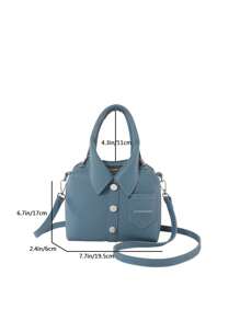 1 pieza, (19,6 cm * 17 cm * 6,1 cm) Bolso de mano de mujer de moda, bolso de hombro, bandolera, bolso de mano, bolso tipo tote, bolso mini de forma asimétrica, material de PU resistente a arañazos y al desgaste, adecuado para compras, citas, fiestas, viajes, correa de hombro ajustable, elegante bolso de mujer casual