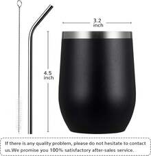 Copa de vino sin tallo MEWAY-355 ml con tapa deslizante|Acero inoxidable de doble pared al vacío|Conservación en Frío y Calor para Vino, Café, Cócteles y Bebidas|Muy adecuado para regalar - Arcoíris blanco - Ver 3