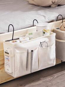 Bedside Organizer - Hanging Bedside Storage Basket With Large Pockets And Hooks, Canvas Multi-Function Organizer For Bunk Beds, Dorm Rooms, Hospital Beds, And Small Apartment - Multicolor - View 14