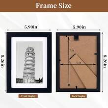 HappyHapi 4x6 Picture Frames Set Of 10, Tabletop Or Wall Display Pictures 3.5x5 With Mat Or 4x6 Without, Multi Photo Frames Collage (Black)-EFG - Black - View 2