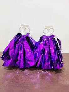 2pcs Cheerleading Pom Poms, Dance Pom Poms For Square Dance, School Sports Competitions, Rallying Exercises And Performances - Multicolor - View 18