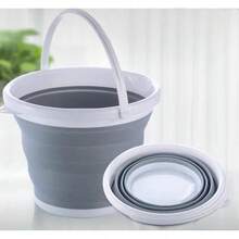 Mini lavadora portátil cubeta plegable viajes - Gris Claro - Ver 3