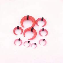 9 件朋克亚克力彩色闪光喇叭形 U 型插头锥形耳撑穿孔工具套件，男女通用身体首饰，适合时尚节日派对 - 彩色 - 查看 8