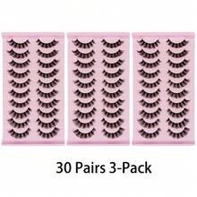 30 Pairs Dramatic Fluffy Russian Strip Lashes Faux Mink For Makeup False Eyelashes DD Curl Messy Volume Fake Lashes - 濃密款 - 查看 6