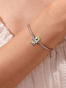 1PC 925 Sterling Silvere Cute Panda Bamboo Beads Fit For Women Bracelets Bangles DIY Jewelry Making And Daily Outfit Matching Jewelry Decoration For Girls