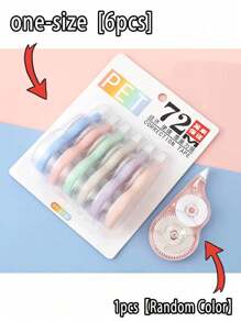 5pcs/Set 72m High Capacity Correction Tape, Student Correction Tape Set, Writing Modification Tool, Correction Supplies, Eraser, For Homework, School Supplies, Back To School Season