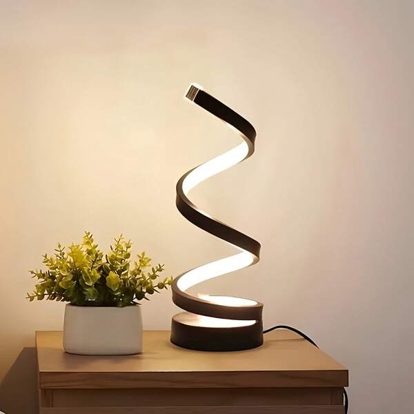 1pc Creative S Shaped Lamp - USB Powered 3 Color Dimmable Night Light - Suitable For Bedroom, Study Room And Bar Decor Ambient Lighting - Ideal Gift