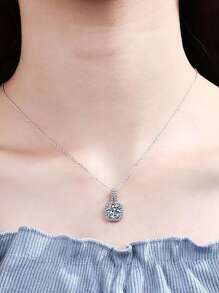 1 Stück Premium Mode 925 Silber 1ct Moissanit Damen Halskette, geeignet für den täglichen Gebrauch von Damen, Sommerfeste, Urlaub, Hochzeitstag, Schmuckgeschenk für Frauen