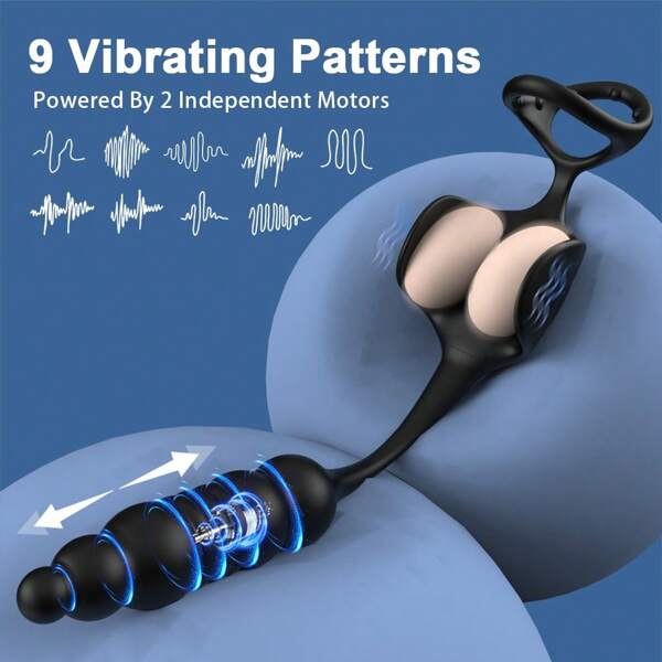 Anel peniano Vibrador de Próstata para Homens com Controle Remoto Sem Fio, Massageador de Testículos, Plug Anal, Anel Peniano, Masturbador Masculino, Brinquedos Sexuais