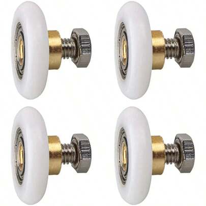 Lot de 4 roulettes de porte de douche, roulettes de remplacement pour portes coulissantes de porte de douche (20 mm)