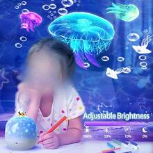 21个月亮星星投影仪，USB供电，便携式星光投影灯，可爱独角兽氛围灯，圣诞节、万圣节、情人节、生日礼物装饰灯