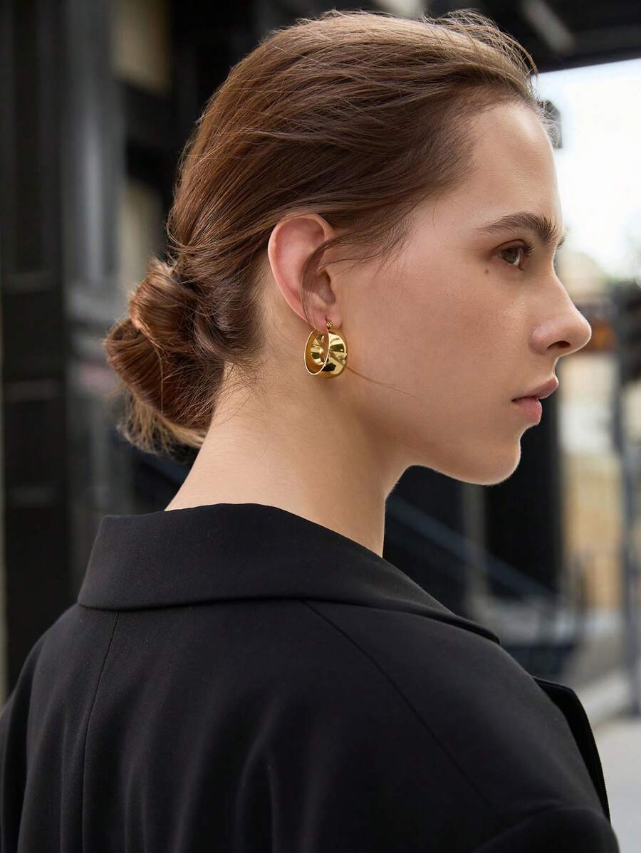 1pair Mirrored Fashion Party Earrings (Large) Christmas Winter Christmas Gifts