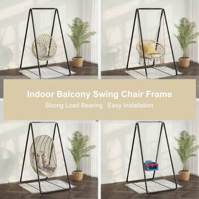 A-Shaped Heavy Duty Hammock Chair Stand - Outdoor Swing Seat Metal Support Rack For Balcony & Indoor Use