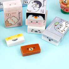 Animal Series Paper Wrapped Erasers, Can Be Cut Into Cross Section With Filling Pattern, Beautiful School Supplies Office Supplies Pencil Case, Automatic Pencil, Doodling Drawing Exam Eraser, Seal, Penguin, Puppy Pattern Cute Erasers, Party Favors Birthday Gifts, School Supplies,Back To School