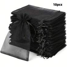 100pcs Elegant Organza Gift Bags With Zipper Closure - Ideal For Jewelry, Wedding Favors And Holiday Gifts, Graceful Gift Bag, Jewelry Display, Elegant Style, High-Quality Craftsmanship