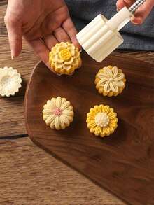 6 件花形糕点模具套装，包括 1 个挤压桶和 5 个花形模具、蛋糕制作 DIY 烘焙工具、饼干模具、厨房烘焙配件、厨房小工具、完美的烘焙工具。 - 彩色 - 查看 1