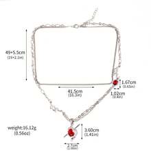 1件装爱与深空宇宙齐玉兰神星辉夏一舟同款苹果吊坠胸针戒指项链动漫情侣饰品 - 彩色 - 查看 22