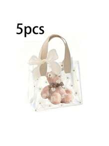 1 pieza, Bolsas de tote transparentes con estampado de margaritas Mini, Bolsas de regalo de PVC, Bolsas de tote con patrón de margaritas lindas, Bolsas de embalaje de regalo, Apropiado para regalos de boda, promociones, pequeños negocios, bolsas de compras, bolsas de fiesta, bolsas de regalo de fiesta de cumpleaños de boda, bolsas de embalaje de alimentos