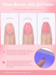 coscelia 25PCS 7ML Jelly Gel Nail Polish Set With Sheer Ice Clear Effect, 7ML Base Matte Top Coat, 22Colors Soak Off Crystal Translucent Nail Gel Polish Needed UV/LED Nail Lamp, Base & Top Coat Nail Supplies Nail File, Nude Pink Red Blue Purple Gel Nail Polish Kit Suitable For Women Or Nail Beginner DIY Nail Art Salon Set