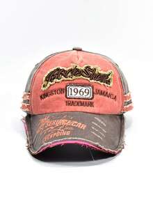 1 件 1969 复古水洗字母刺绣棒球帽女式四季可调节低调嘻哈帽弧形帽檐帽（老爹帽）户外旅行礼品配饰女式 - 彩色 - 查看 13