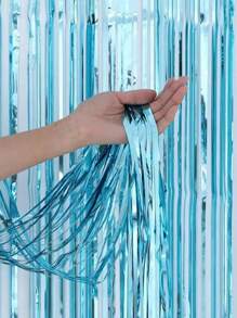 1pc 100*200cm, Glossy Lake Blue Birthday Party Background Decoration Plastic Rain Curtain, Birthday Party Background Decoration Hanging Banner Glossy Rain Curtain, Birthday Hanging Rain Curtain Decorations Decorations For Birthday Parties, Weddings, Festivals, Theme Party Background Decorations, Party Photo Props, Room Wall Decorations, Home Decorations