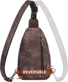 MASINTOR Sling Bag Women - Crossbody Bags Fanny Pack With Vegan Leather - Adjustable Sling Backack Travel Mocha Brown - Mocha Coffee - View 5