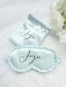 2 buah Masker Tidur Tepi Bergelombang dengan Nama Kustom dan Tas Penyimpanan, Masker Mata Tidur Lembut Satin dengan Kombinasi Huruf yang Dipersonalisasi, Suvenir Pesta Pernikahan, Set Masker Tidur Tepi Bergelombang Mirip Satin Mengkilap, Hadiah Terbaik untuk Pengiring Pengantin, Hadiah Pesta Pernikahan untuk Wanita - MultiWarna - View 11